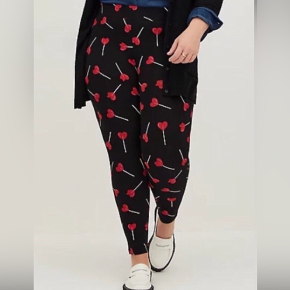 🌷NWT TORRID 2X or 3X RED HEART LOLLIPOPS PANTS - Picture 6 of 8